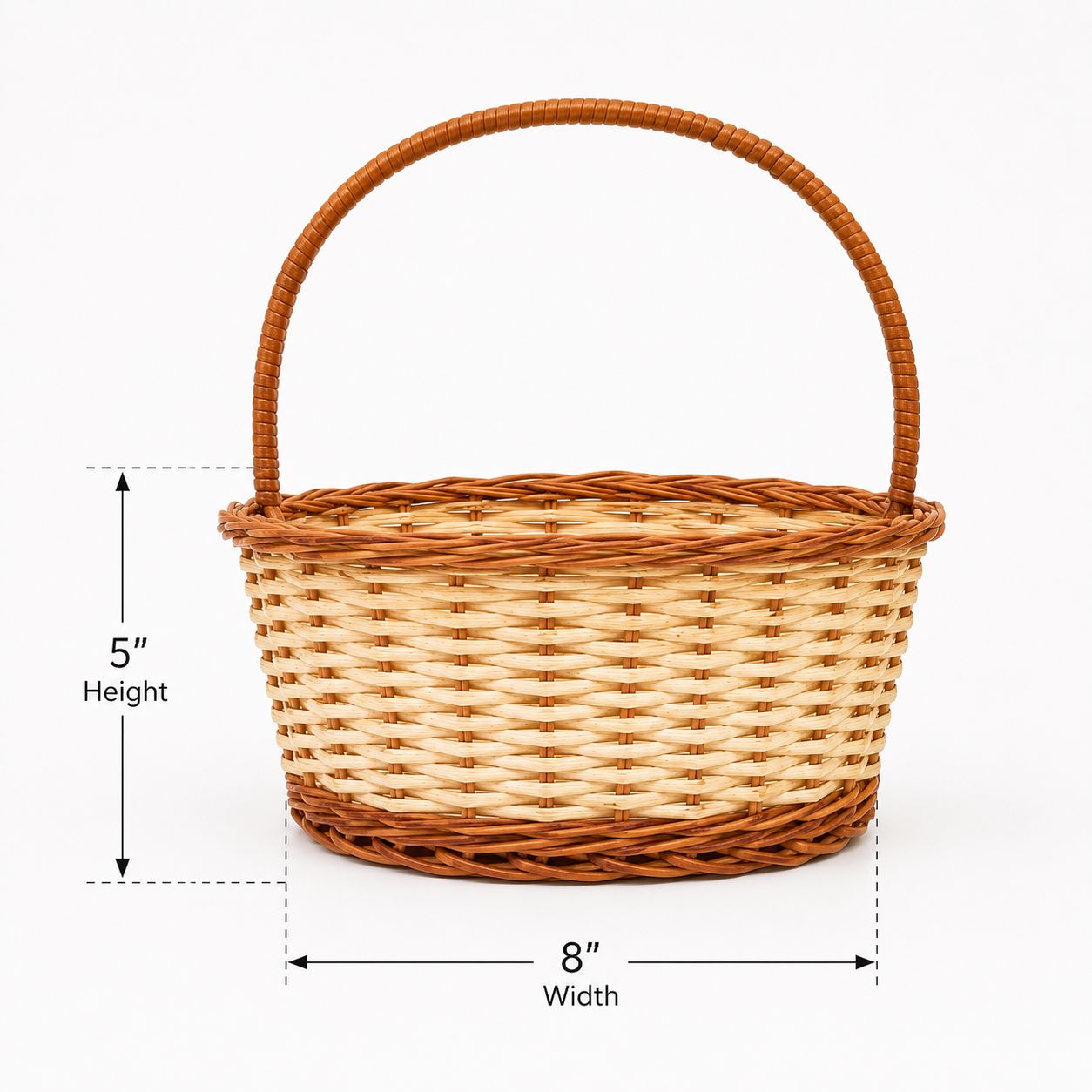 CraftCane Handmade Willow Gift Basket with Handle | Decorative Fruit & Hamper Basket