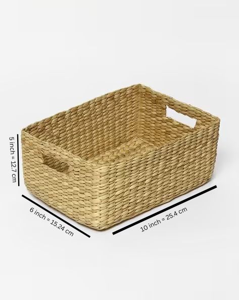 Natural Patira Woven Storage Tray Basket | Multipurpose Organizer Bin