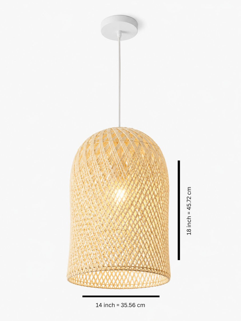 CraftCane Handmade Malaysian Cane Pendant Lamp | Woven Hanging Light for Home, Café & Restaurant