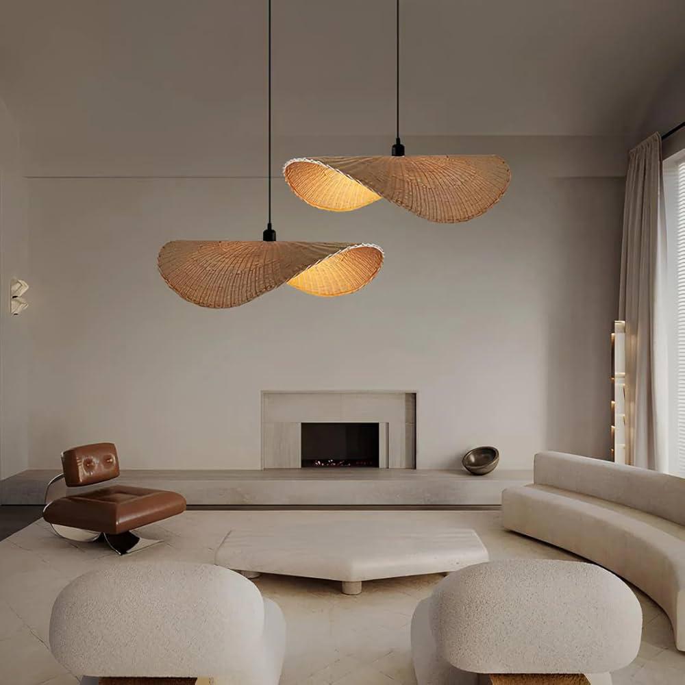 Handcrafted Malaysia Cane Pendant Light | Sustainable Woven Hanging Lamp