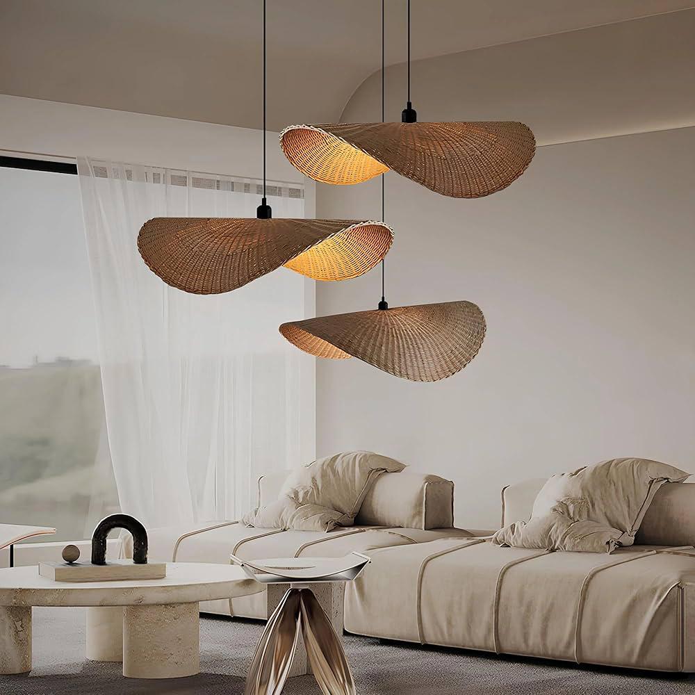 Handcrafted Malaysia Cane Pendant Light | Sustainable Woven Hanging Lamp