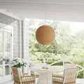 Handwoven Malaysian Cane Pendant Light | Round Hanging Lamp by CraftCane