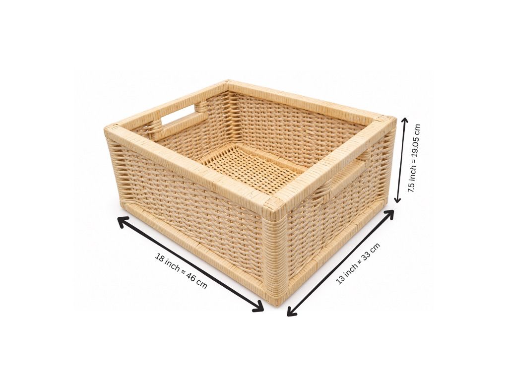 CraftCane Handmade Malaysian Cane Storage Basket | Woven Organizer Basket for Home Décor