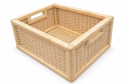 CraftCane Handmade Malaysian Cane Storage Basket | Woven Organizer Basket for Home Décor