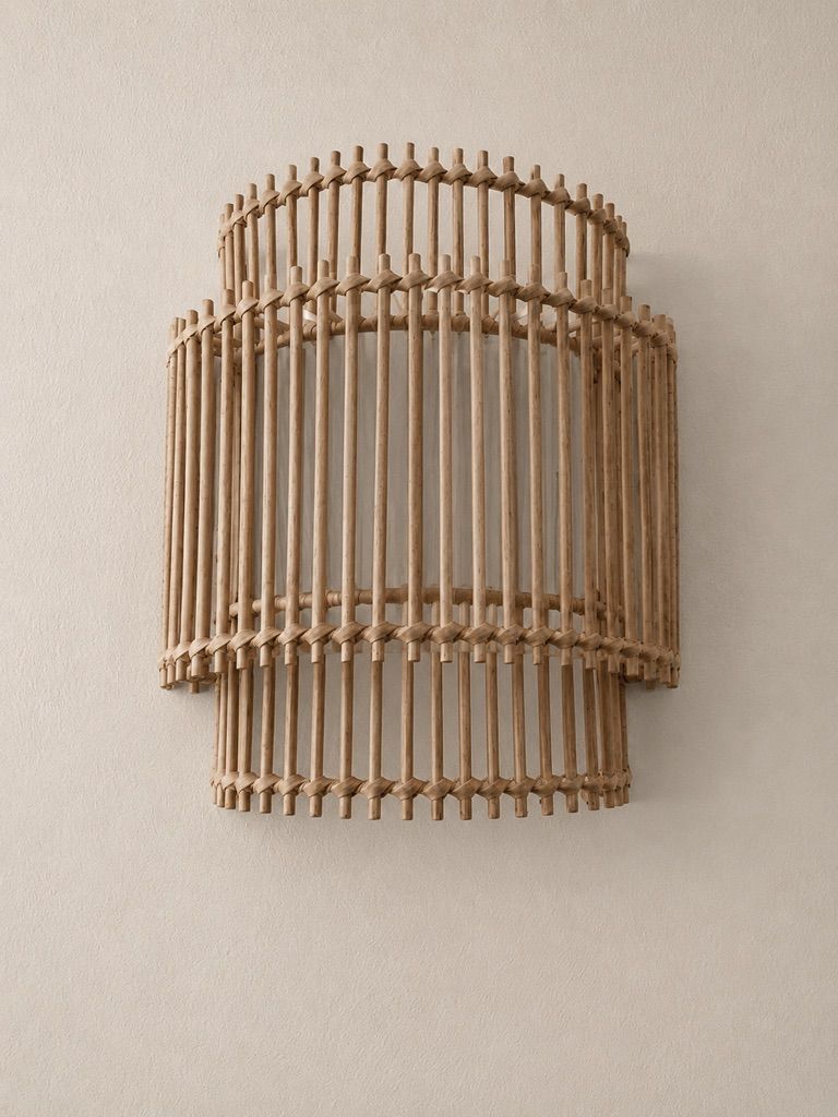 CraftCane Handmade Rattan Wall Lamp | Modern Cane Wall Light for Bedroom & Living Room