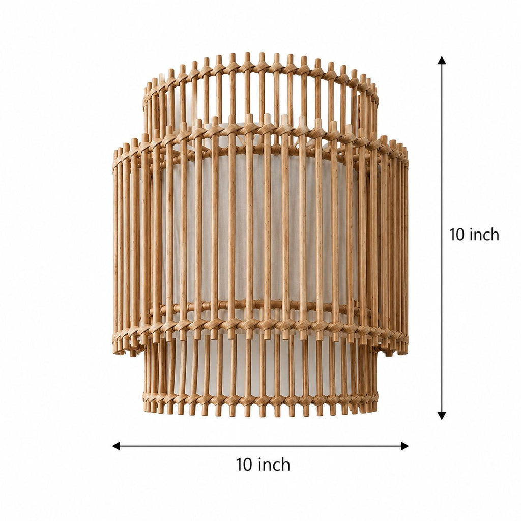 CraftCane Handmade Rattan Wall Lamp | Modern Cane Wall Light for Bedroom & Living Room