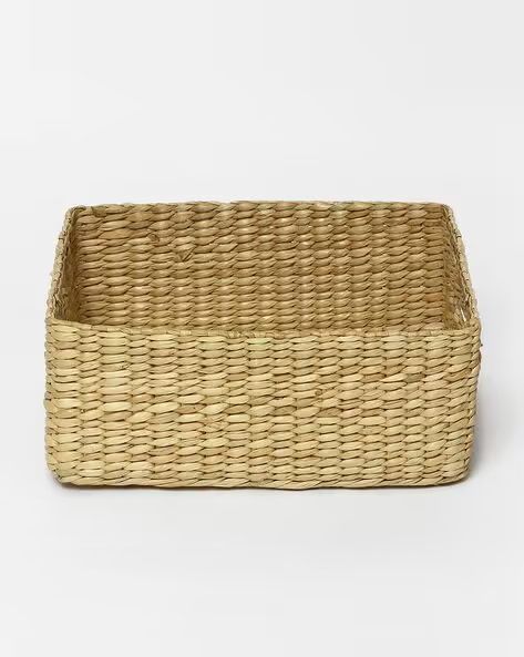 Natural Patira Woven Storage Tray Basket | Multipurpose Organizer Bin