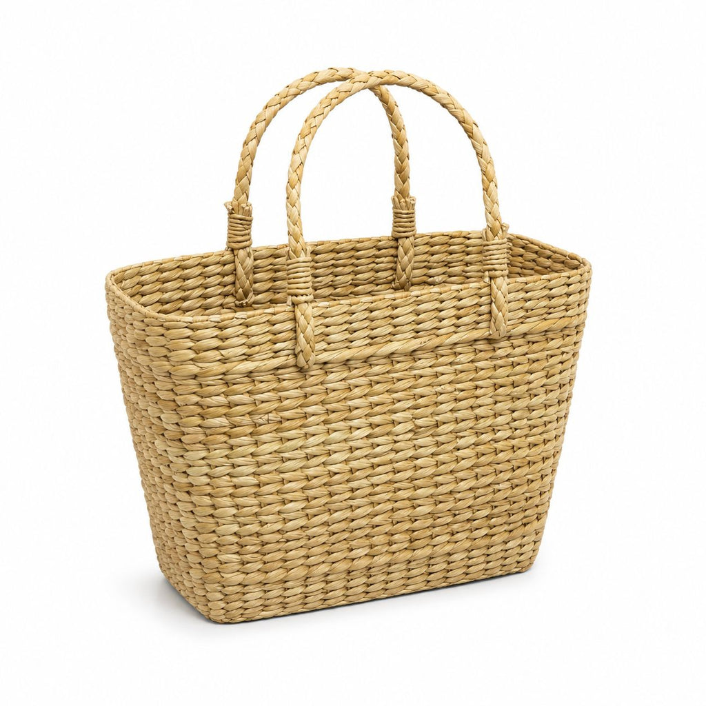CraftCane Handmade Patira Storage Basket with Handles | Natural Woven Organizer Basket