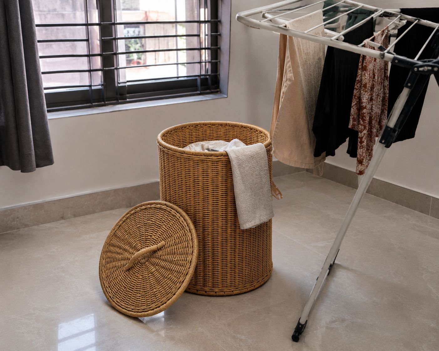 Natural Malaysian Cane Laundry Basket | Handwoven Storage Hamper