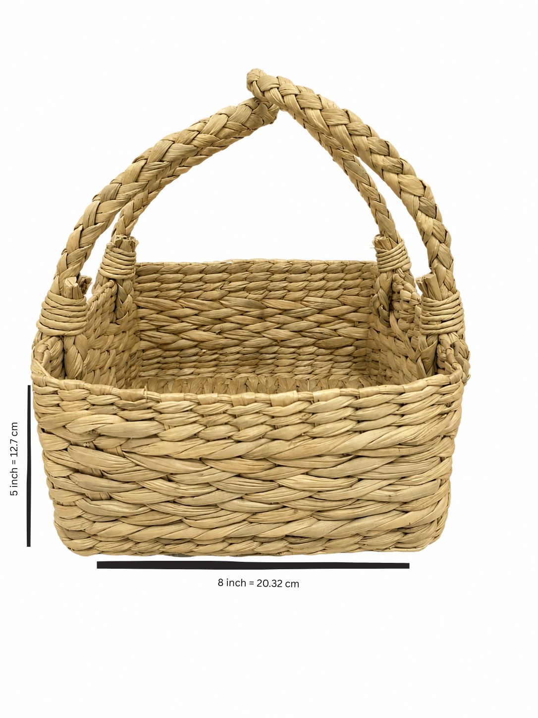 Natural Water Hyacinth Organizer Basket | Handwoven Utility Basket