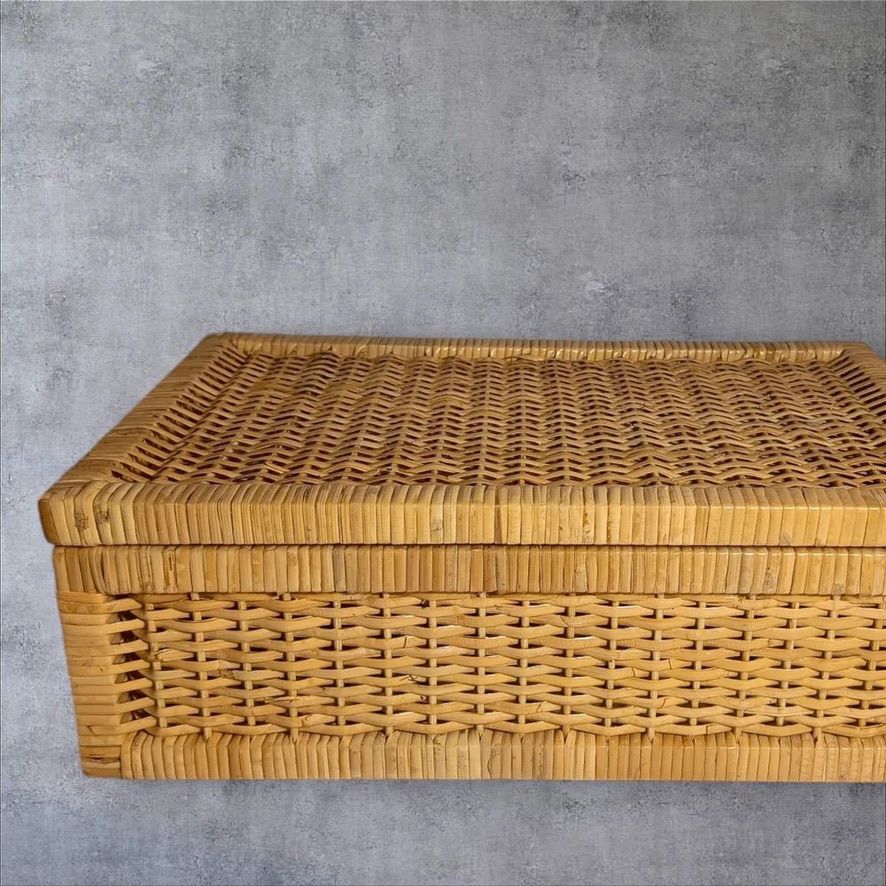 Premium Malaysian Cane Organizer Box | Handwoven Storage Basket