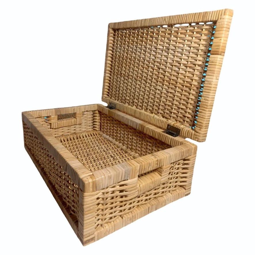 Premium Malaysian Cane Organizer Box | Handwoven Storage Basket