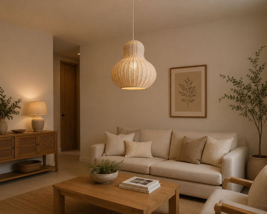 CraftCane Decorative Hanging Lamp | Handmade Woven Ceiling Light