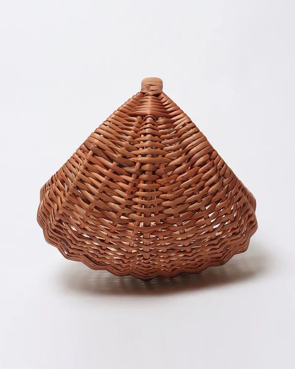 Handwoven Kashmiri Cane Basket with Handle | Decorative Storage Basket
